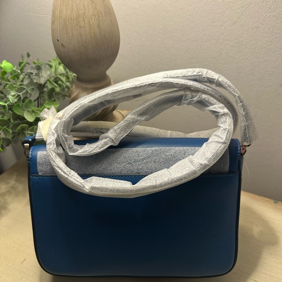 Kate Spade Sadie Envelope Blue Leather Crossbody Bag - Picture 7 of 8